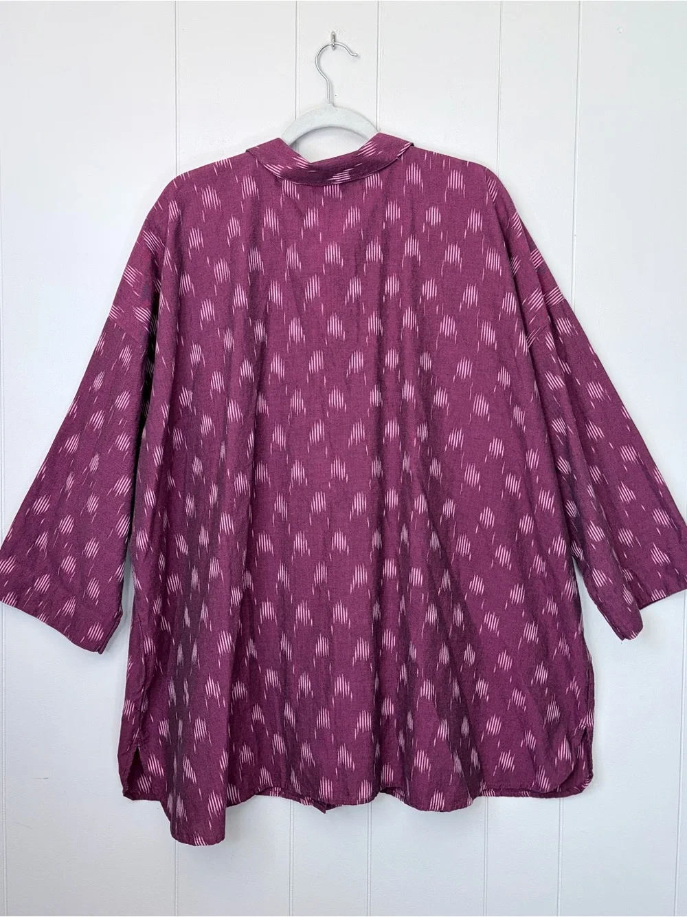 PureJill Relaxed Button Down Shirt Fuschia Purple 100% Cotton Cover Up 3X - Picture 6 of 8